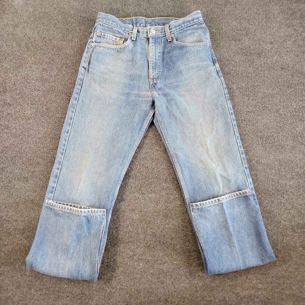 Levis 505 Vintage 90s 32x32 Regular Straight Leg Cotton Medium Wash Denim Jeans